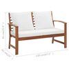 vidaXL Salon de jardin 4 pcs avec coussins Bois d'acacia solide