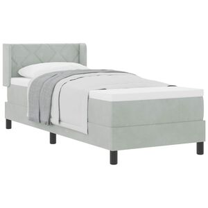 vidaXL Lit &agrave; ressorts avec t&ecirc;te de lit Gris clair 200 x 80 cm Velours