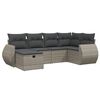 vidaXL Salon de jardin 6 pcs avec coussins gris r&eacute;sine tress&eacute;e