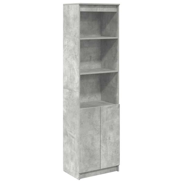 vidaXL Buffet haut gris b&eacute;ton 50x35x180 cm bois d'ing&eacute;nierie