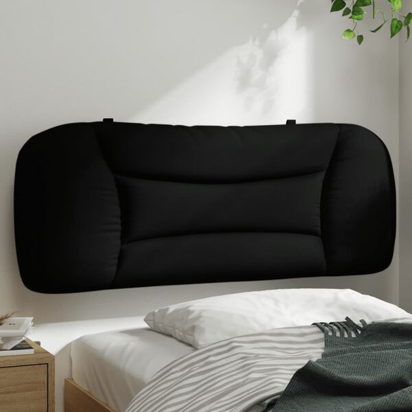 vidaXL Coussin de t&ecirc;te de lit Hvar noir 100 cm tissu