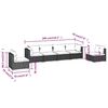 vidaXL Salon de jardin 6 pcs avec coussins R&eacute;sine tress&eacute;e Noir