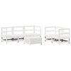 vidaXL Salon de jardin 6 pcs blanc bois de pin massif