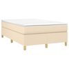 vidaXL Sommier &agrave; lattes de lit avec matelas Cr&egrave;me 120x200 cm Tissu