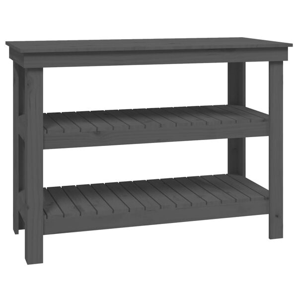 vidaXL Banc de travail Gris 110,5x50x80 cm Bois de pin massif