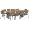 vidaXL Ensemble de salle &agrave; manger pour jardin 11 pcs Gris Poly rotin