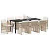 vidaXL Ensemble de salle &agrave; manger pour jardin 9 pcs Beige polyrotin