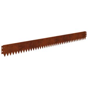 vidaXL Bordure de Pelouse 10 pcs 103 x 10 cm Acier Rouill&eacute;