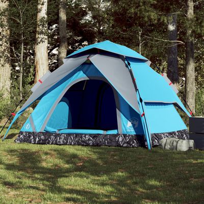 vidaXL Tente de camping à dôme 5 personnes bleu libération rapide