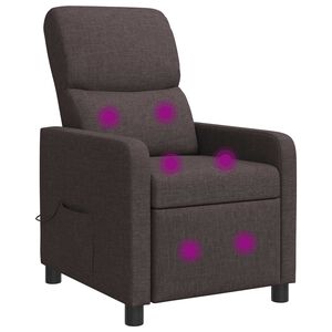 vidaXL Fauteuil de massage inclinable Marron fonc&eacute; Polyester