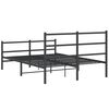 vidaXL Cadre de lit m&eacute;tal sans matelas avec pied de lit noir 140x200cm