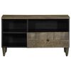 vidaXL Meuble TV noir 80x33x46 cm bois massif de manguier