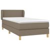 vidaXL Sommier &agrave; lattes de lit avec matelas Taupe 90x190 cm Tissu