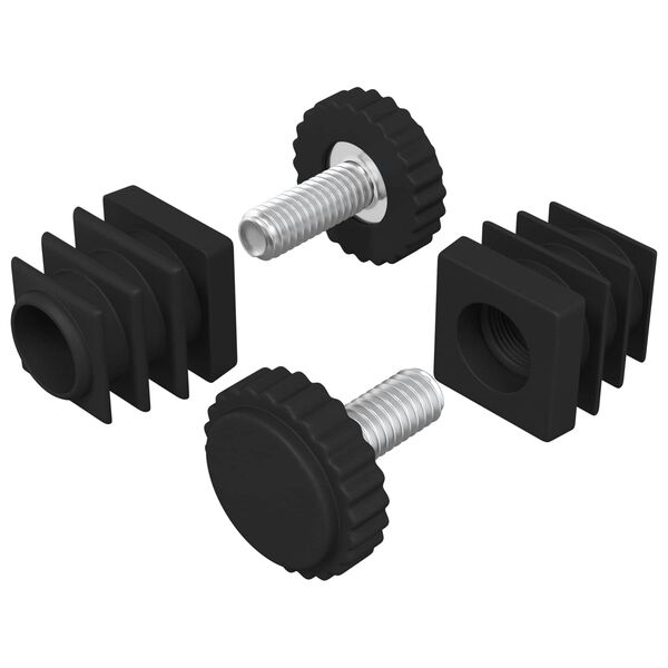 vidaXL Niveleurs de meubles R&eacute;glable 2 pcs Noir M6 PP