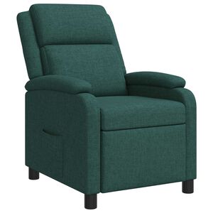 vidaXL Fauteuil inclinable Vert fonc&eacute; Tissu