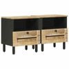 vidaXL Table de chevet 2 pi&egrave;ces Naturel 40 x 33 x 46 cm