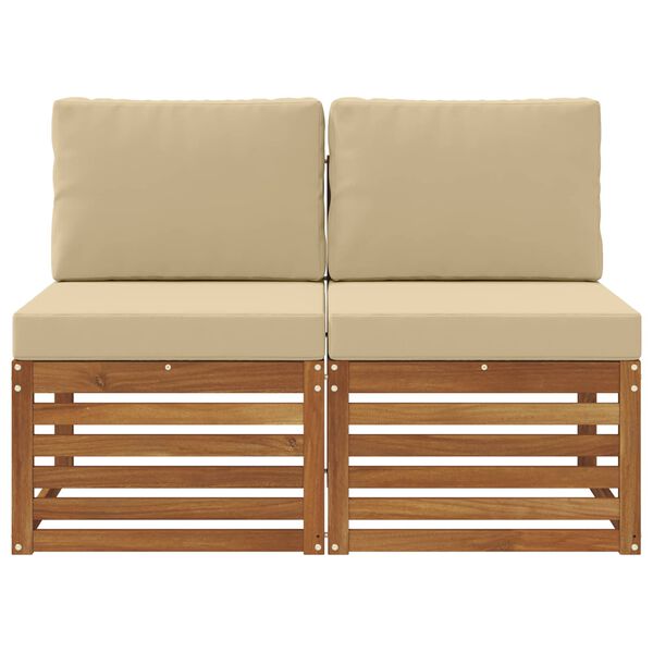 vidaXL 2 Pi&egrave;ce Sofa de milieu ext&eacute;rieur Bois d'Acacia Massif Naturel