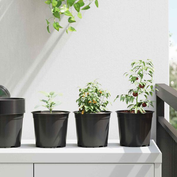 vidaXL Pot &agrave; fleurs 100 pcs Noir &Oslash; 15 x 13 cm Plastique