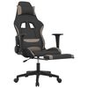 vidaXL Chaise de jeu avec repose-pied Noir et taupe Tissu