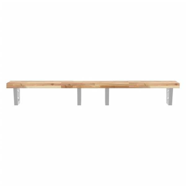 vidaXL &Eacute;tag&egrave;re de vasque murale acier et bois massif d'acacia