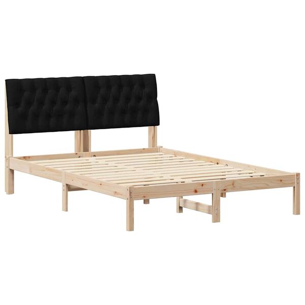 vidaXL Cadre de lit avec t&ecirc;te de lit rembourr&eacute;e Marron 135 x 190 cm