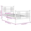 vidaXL Cadre de lit m&eacute;tal sans matelas et pied de lit blanc 107x203 cm
