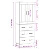 vidaXL Buffet haut Ch&ecirc;ne fum&eacute; 69,5x34x180 cm Bois d'ing&eacute;nierie