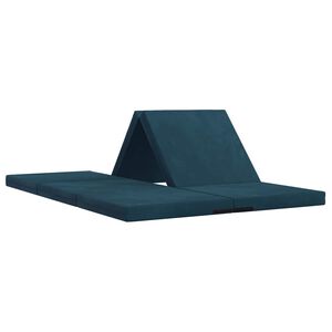 vidaXL Canap&eacute;-lit pliable 140 x 67 x 15 cm Bleu