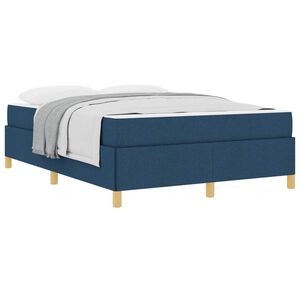 vidaXL Cadre de lit avec matelas Bleu 140 x 200 cm tissu