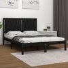 vidaXL Cadre de lit sans matelas noir 140x190 cm bois de pin massif