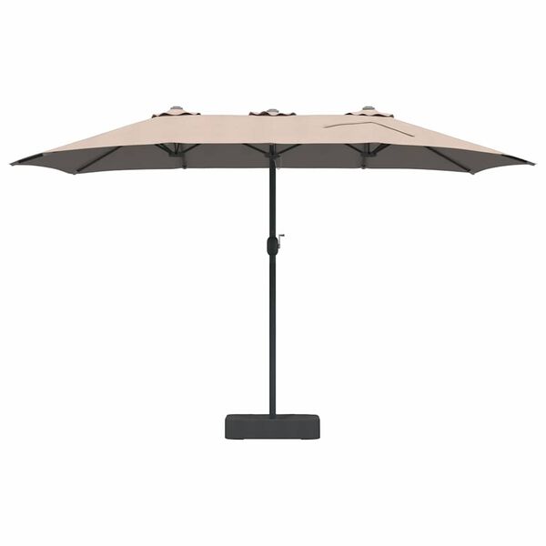 vidaXL Parasol de jardin Taupe 385 x 209 x 244 cm tissu