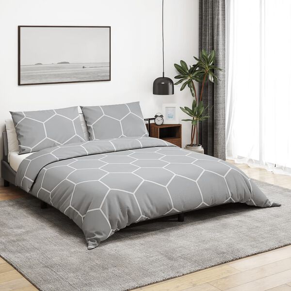 vidaXL Ensemble de housse de couette Gris 200x220 cm Coton