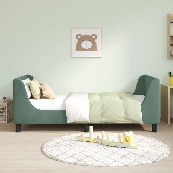 vidaXL Cadre de lit pour enfants avec t&ecirc;te de lit Vert Mer 80 x 160 cm