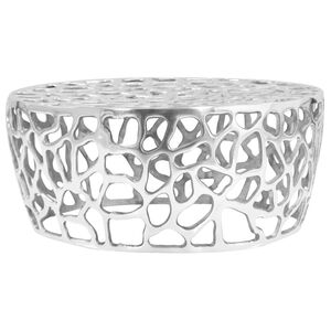 vidaXL Table basse Aluminium moul&eacute; 70x30 cm Argent&eacute;