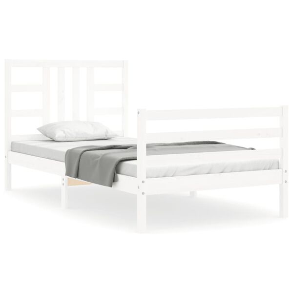 vidaXL Cadre de lit sans matelas blanc 100x200 cm bois de pin massif
