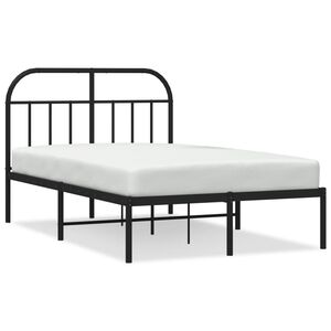 vidaXL Cadre de lit m&eacute;tal sans matelas avec t&ecirc;te de lit noir 120x200cm