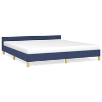 vidaXL Cadre de lit avec tête de lit Bleu 180 x 200 cm Tissu