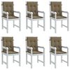 vidaXL Coussins de chaise &agrave; dossier bas lot de 6 taupe m&eacute;lang&eacute; tissu