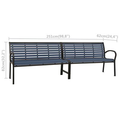 vidaXL Banc double de jardin 251 cm acier et WPC noir