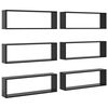 vidaXL &Eacute;tag&egrave;res cube murales 6pcs Gris brillant 80x15x26,5 cm