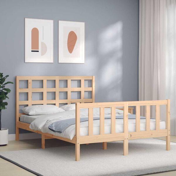 vidaXL Cadre de lit sans matelas bois de pin massif