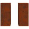 vidaXL Support de Plante 2 pcs Rouill&eacute; 24 x 24 x 55 cm Acier patin&eacute;