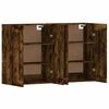 vidaXL Armoires murales 2 pcs ch&ecirc;ne fum&eacute; bois d'ing&eacute;nierie