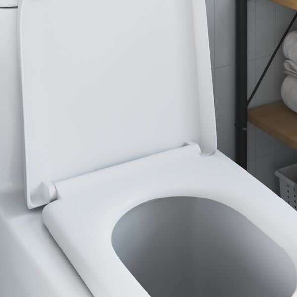vidaXL Si&egrave;ge de toilette Blanc 46,2 x 36 x 4,3 cm Duroplast