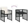 vidaXL Ensemble &agrave; manger de jardin 15 pcs coussins noir r&eacute;sine tress&eacute;e