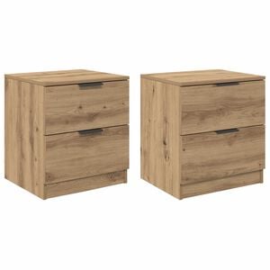 vidaXL Cabinet de chevet 2 pc Ch&ecirc;ne artisanal 45 x 39 x 50cm
