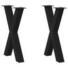 vidaXL Pieds de table &agrave; manger en forme de X, 2 pi&egrave;ces, noir, 50 x (72-73) cm, acier