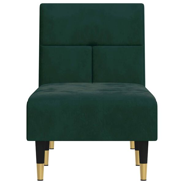 vidaXL Chaise longue vert fonc&eacute; velours