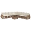 vidaXL Ensemble de canap&eacute; de jardin 10 pcs Beige et blanc cr&egrave;me