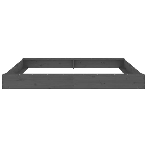 vidaXL Bac &agrave; sable avec si&egrave;ges gris carr&eacute; bois de pin massif